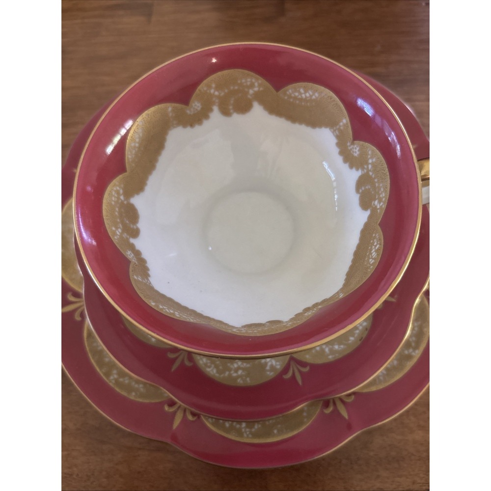 1930's‎ Hutschenreuther Hohenberg 3 Piece Cup, Saucer, Dessert Set Numbered Rare